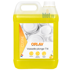 Vaisselle Plonge T14 ORLAV 5 L détergent professionnel dégraissant parfum citron