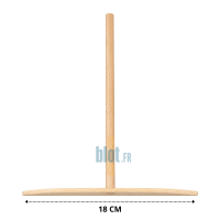 Rozell plat de 18 cm en bois avec largeur de râteau adaptée aux crêpières
