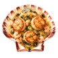 (LOT DE 160) - Coquilles Saint-Jacques vides - (13,5 CM)