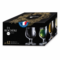 Lot de 12 Verres à Liqueur Déguster Bord Or - La Rochère - Packaging