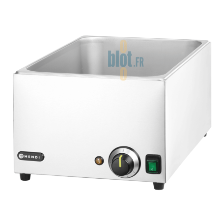 Bain-marie électrique HENDI Ranger GN 1/1 en inox avec cuve ouverte et commandes en façade