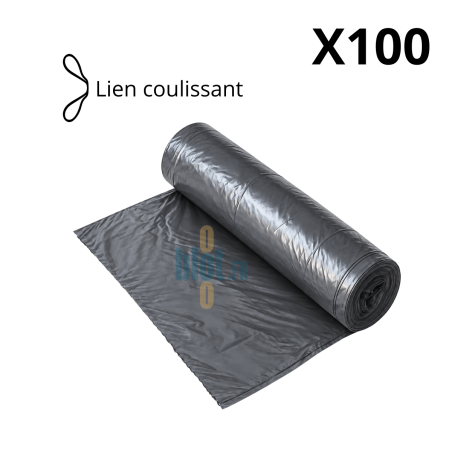 (X100) - Sac poubelle lien coulissant - (50L)