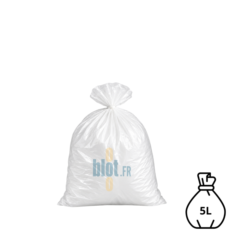 (X1000) - Sac poubelle HD Blanc - (5L / 9 Microns)