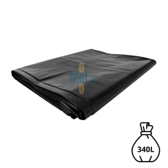 Housse noire KFB de 340 litres présentée pliée à plat