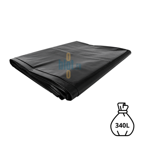Housse noire KFB de 340 litres présentée pliée à plat