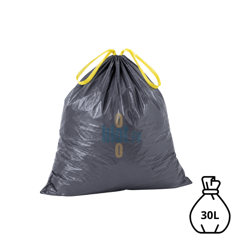 (X100) - Sac poubelle lien coulissant - (30L / 23 Microns)