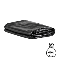 Housse de conteneur noire KFB de 660 litres présentée pliée