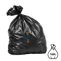 (X100) - Sac poubelle BD Noir conteneur - (160L / 65 Microns) - Vue sac plein