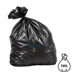 (X100) - Sac poubelle BD Noir conteneur - (160L / 65 Microns) - Vue sac plein