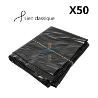 Lot de 50 housses noires pour conteneur de 1100 litres, présentées pliées