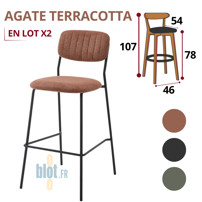Tabouret AGATE - Terracotta