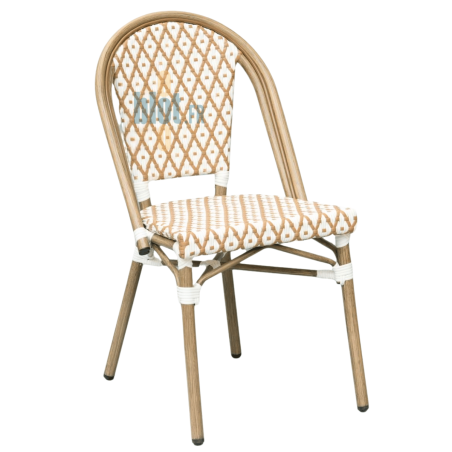 Chaise RIVOLI - Bamboo look - Ecru / Bronze