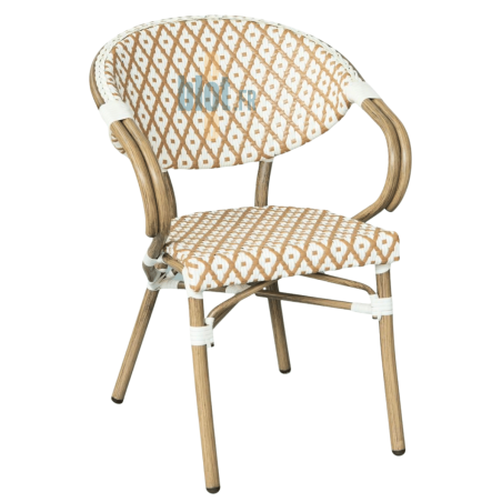 Fauteuil BASTILLE - Bamboo look - Ecru / Bronze