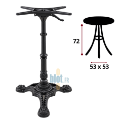 Pied de table Rabattable bistrot en Fonte RÉTRO – 3 branches- (72x53x53CM)