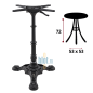 Pied de table Rabattable bistrot en Fonte RÉTRO – 3 branches- (72x53x53CM)